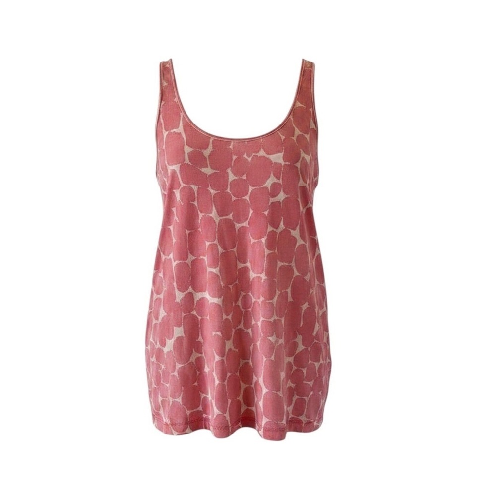 Banana Republic Silk Front Striped Cotton Back Tank Top Pink White XL